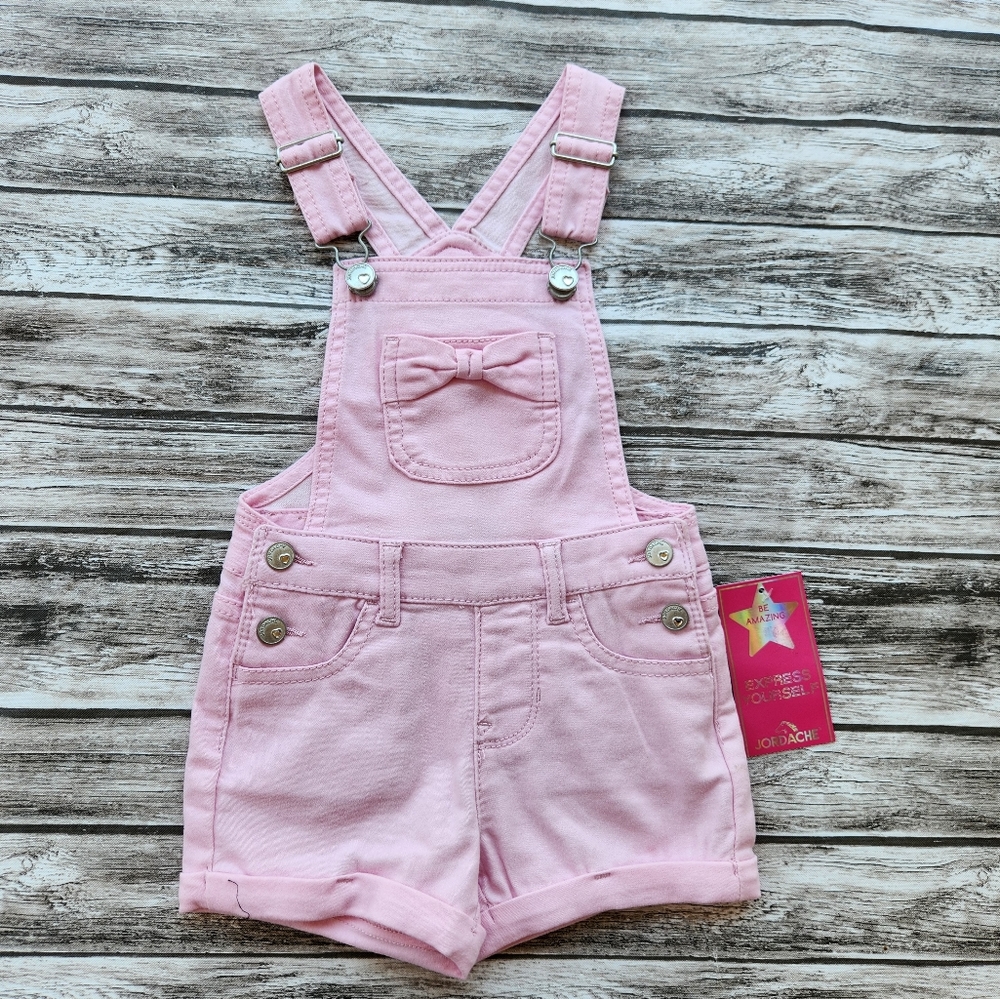 Jordache light pink overall shorts
